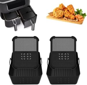 2 bucăți matriță din silicon pentru friteuza cu aer cald, potrivită pentru AF400/AF451 9.5L, potrivită pentru Ninja SL400, potrivită pentru Tower T17088 / T17100 9L, potrivită pentru Cookwise AF2-40D06, protecție împotriva stropilor potrivită pentru Ninja Foodi AF400 /AF451/DZ401