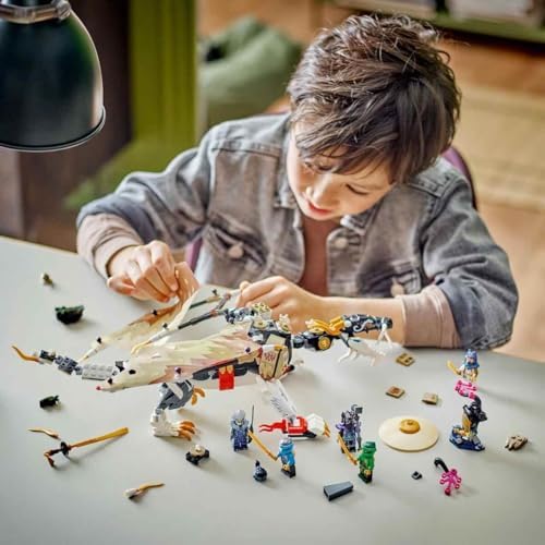LEGO Ninjago Egalt Maestrul Dragon, Set Ninja cu Jucărie Dragon și 5 figurine, inclusiv Lloyd și NYA, Maestru Dragon, Cadou pentru băieți și fete de la 8 ani 71809 - imagine 2