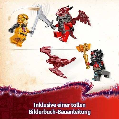 Super avion de asalt LEGO Ninjago Ras și Arins - Jucărie cu dronă, împușcători, lame și motoare - Include 3 mini figurine pentru jocul de rol Ninja - Set de construcție pentru băieți și fete de la 8 ani 71833 - imagine 4